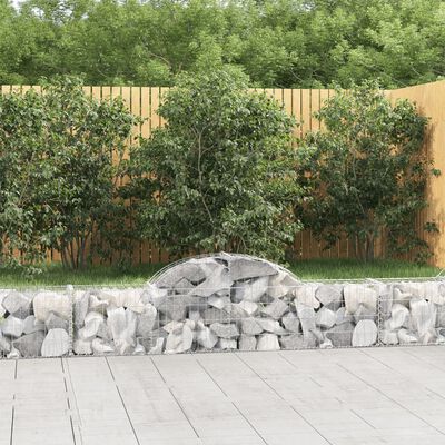 vidaXL Cestos gabião arqueados 2 pcs 200x30x40/60 cm ferro galvanizado