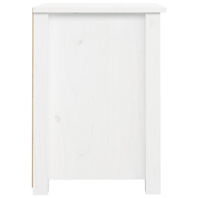 vidaXL Mesa de cabeceira 40x35x49 cm madeira de pinho maciça branco