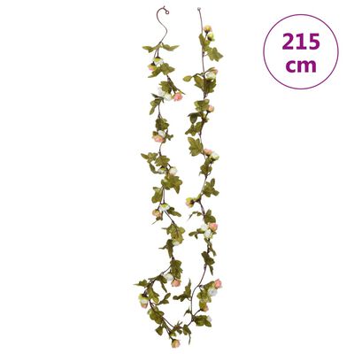 vidaXL Grinaldas de flores de Natal 6 pcs 215 cm champanhe