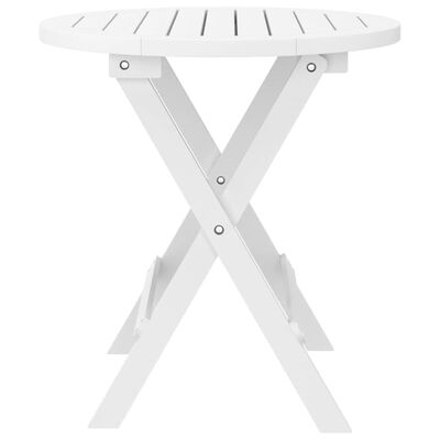 vidaXL Mesa de jardim dobrável Ø 46 cm madeira de acácia maciça branco