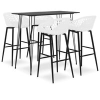 vidaXL 5 pcs conjunto de bar preto e branco