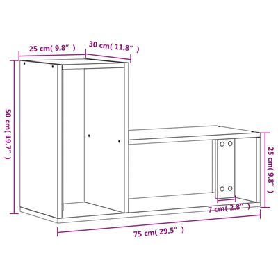 vidaXL Móveis de TV 2 pcs 75x30x50 cm derivados madeira cinza sonoma