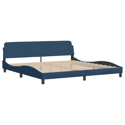 vidaXL Estrutura de cama sem colchão 200x200 cm tecido azul