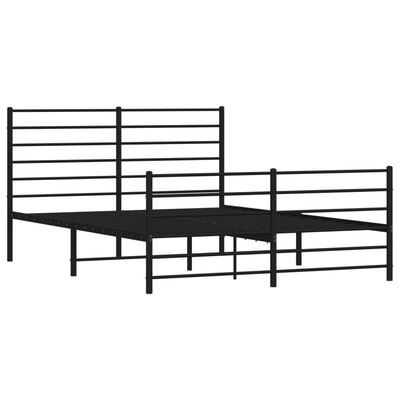 vidaXL Estrutura de cama com cabeceira e pés 140x190 cm metal preto