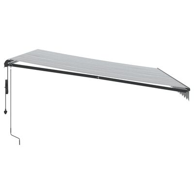 vidaXL Toldo retrátil automático com LEDs 450x350 cm antracite/branco