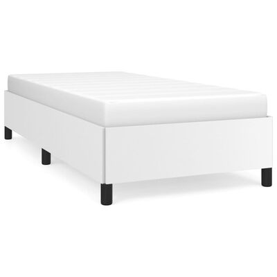 vidaXL Estrutura de cama 100x200 cm couro artificial branco