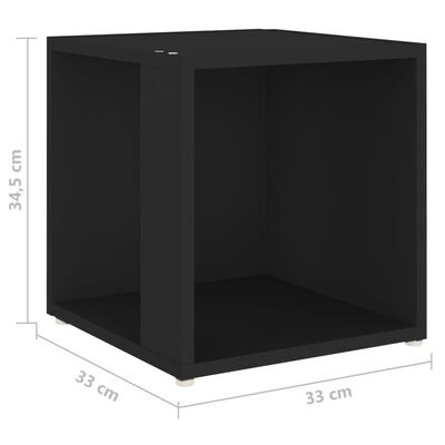 vidaXL Mesa de apoio 33x33x34,5 cm derivados de madeira preto