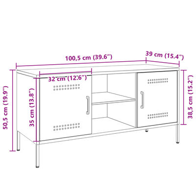 vidaXL Móvel de TV 100,5x39x50,5 cm aço preto