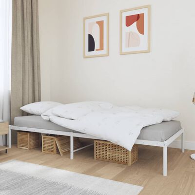 vidaXL Estrutura de cama metal 90x200 cm branco