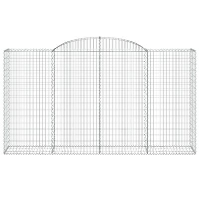 vidaXL Cestos gabião arqueados 17 pcs 300x50x160/180 ferro galvanizado