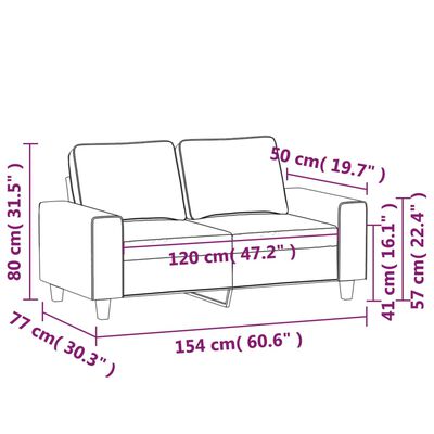 vidaXL Sofá de 2 lugares em tecido 120 cm cinzento-escuro