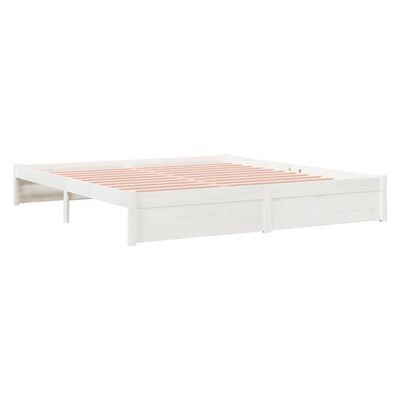 vidaXL Estrutura de cama super king pinho maciço 180x200 cm branco