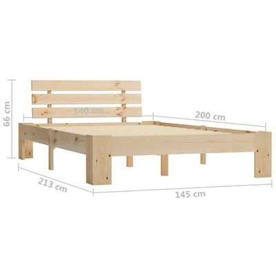 vidaXL Estrutura de cama com cabeceira 140x200 cm pinho maciço