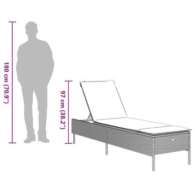 vidaXL Espreguiçadeiras com almofadões 2 pcs vime PE bege