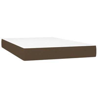 vidaXL Cama box spring c/ colchão/LED 120x200cm tecido castanho-escuro