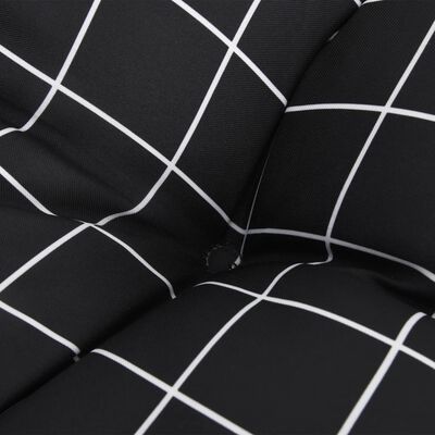 vidaXL Almofadões para sofá de paletes 5 pcs tecido xadrez preto