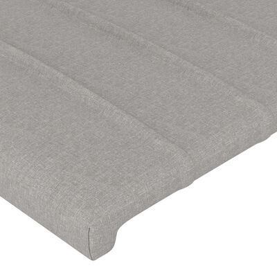 vidaXL Cabeceira de cama c/luzes LED tecido 180x5x78/88 cm cinza-claro