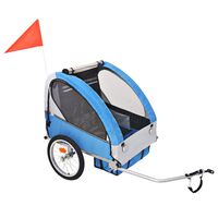 vidaXL Atrelado de bicicleta cinzento e azul 30 kg