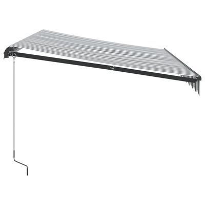 vidaXL Toldo retrátil manual 350x250 cm antracite e branco