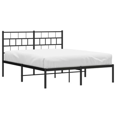 vidaXL Estrutura de cama com cabeceira 120x190 cm metal preto