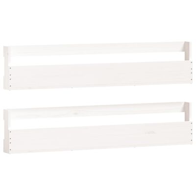 vidaXL Sapateiras de parede 2 pcs 110x9x23 cm pinho maciço branco