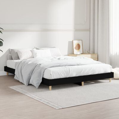 vidaXL Estrutura de cama 135x190 cm derivados de madeira preto