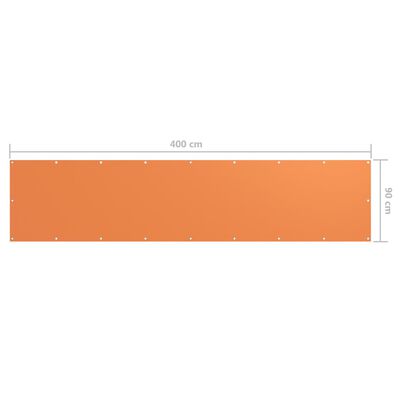 vidaXL Tela de varanda 90x400 cm tecido Oxford laranja