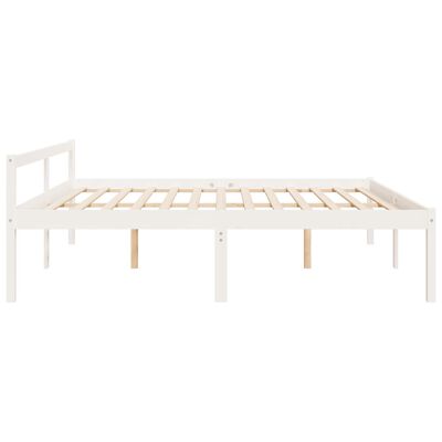 vidaXL Cama para idosos 200x200 cm pinho maciço branco