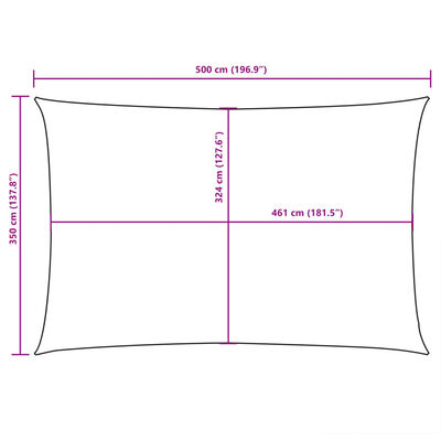 vidaXL Para-sol estilo vela tecido oxford retangular 3,5x5 m bege