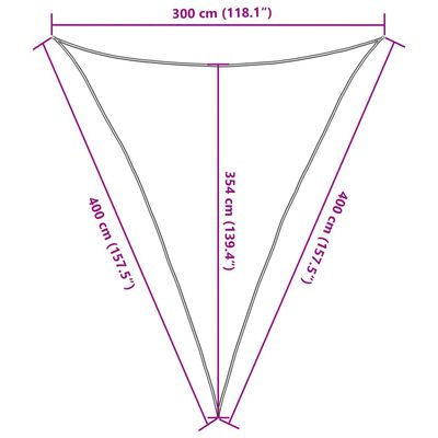 vidaXL Para-sol estilo vela 3x4x4 m oxford 100% poliéster cinza-claro