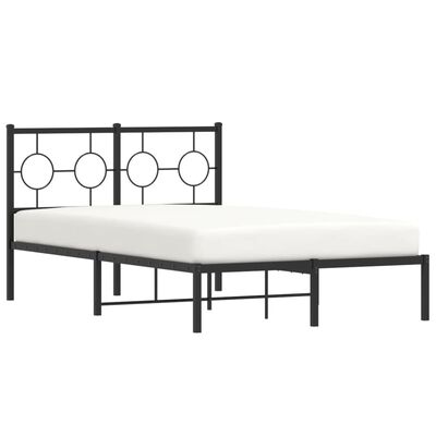 vidaXL Estrutura de cama com cabeceira 120x190 cm metal preto