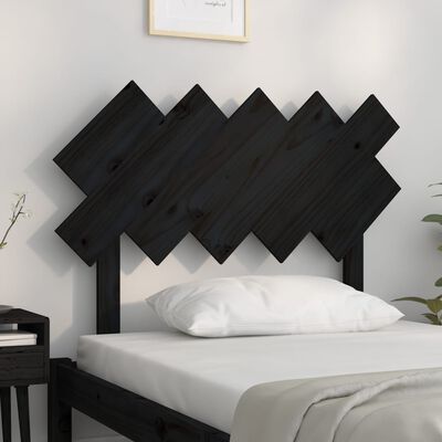 vidaXL Cabeceira de cama 104x3x80,5 cm pinho maciço preto