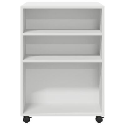 vidaXL Mesa de apoio c/ rodas 55x60x78 cm derivados de madeira branco