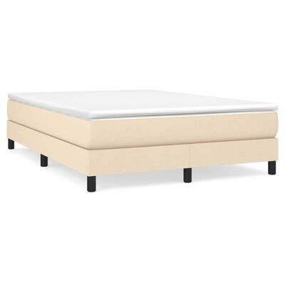 vidaXL Cama com molas/colchão 140x190 cm tecido cor creme