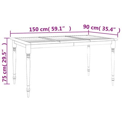 vidaXL 5 pcs conjunto de jantar p/ jardim c/ almofadões teca maciça