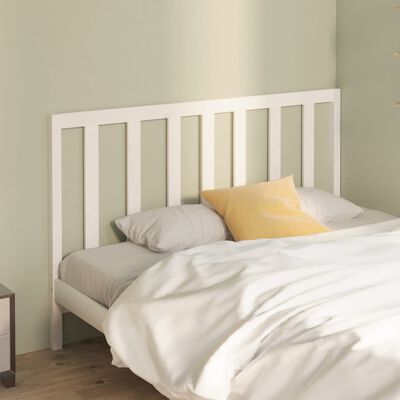 vidaXL Cabeceira de cama 126x4x100 cm pinho maciço branco