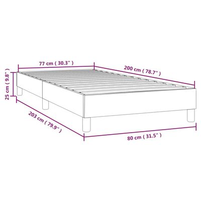 vidaXL Estrutura de cama em tecido castanho-escuro 80x200 cm