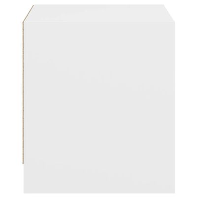 vidaXL Mesas de cabeceira c/ portas de vidro 2 pcs 35x37x42 cm branco