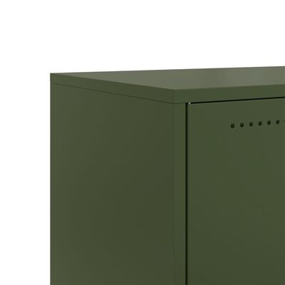 vidaXL Móvel de TV 68x39x43,5 cm aço verde azeitona