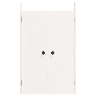 vidaXL Portas cozinha p/ exterior 2 pcs 50x9x82 cm pinho maciço branco
