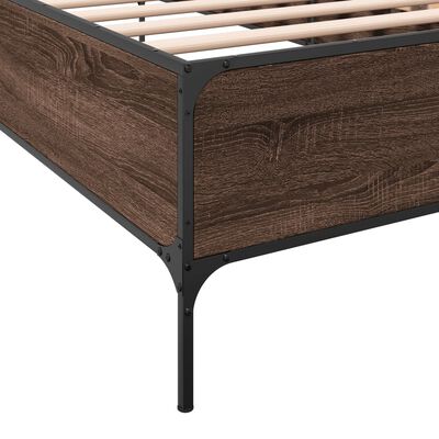 vidaXL Estrutura de cama derivados de madeira/metal carvalho castanho