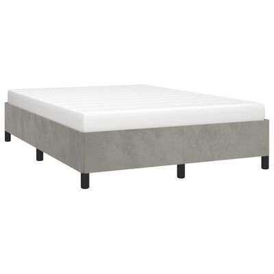 vidaXL Estrutura de cama 140x190 cm veludo cinzento-claro