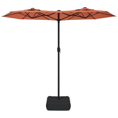 vidaXL Guarda-sol de jardim com cabeça dupla 316x240 cm terracotta