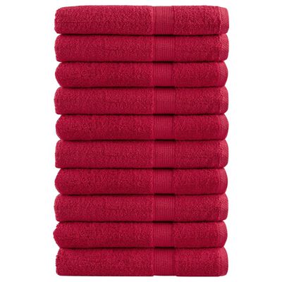 vidaXL Toalhas de sauna premium SOLUND 10pcs 80x200cm 600gsm vermelho