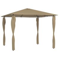 vidaXL Gazebo 3x3x2,6 m com capas postes 160 g/m² cinza-acastanhado