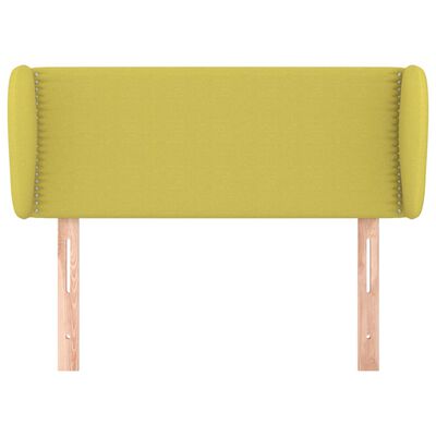 vidaXL Cabeceira de cama c/ abas tecido 103x23x78/88 cm verde