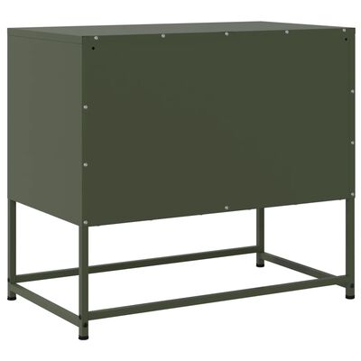 vidaXL Móvel de TV 68,5x39x60,5 aço verde azeitona