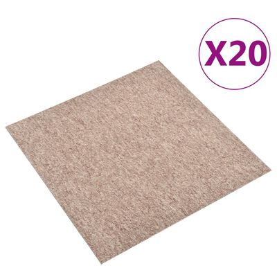 vidaXL Ladrilhos carpete para pisos 20 pcs 5 m² 50x50 cm bege