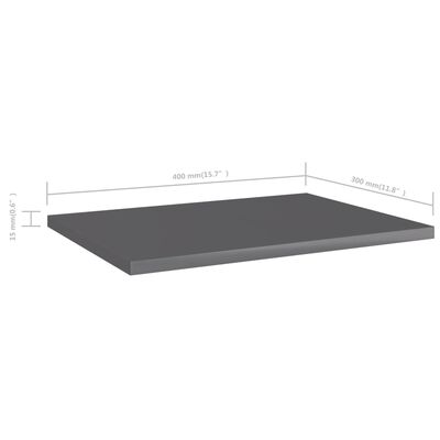 vidaXL Prateleiras para estante 8 pcs 40x30x1,5cm contraplacado cinza