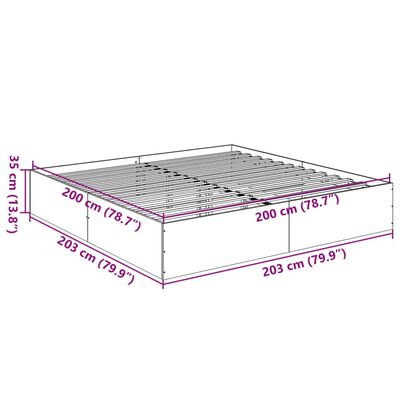 vidaXL Estrutura de cama 200x200 cm derivados madeira carvalho fumado